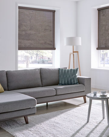 Woodweave Blinds raambekleding/raamdecoratie SUNWAY | zithoek grijs